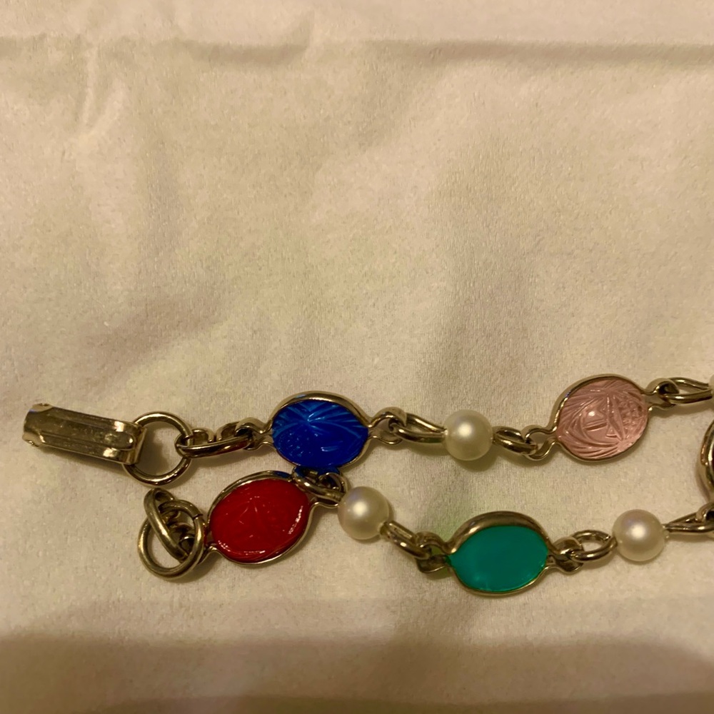 Scarab bracelet gold tone